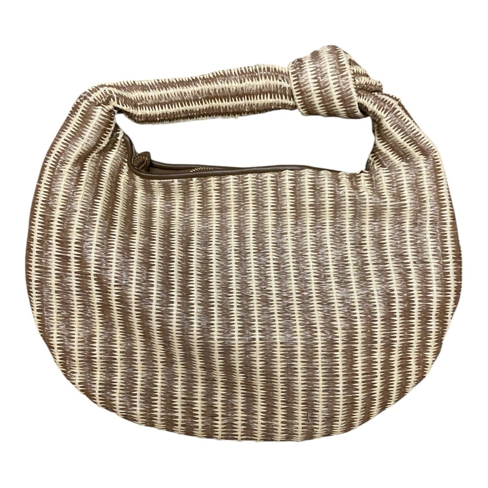 Anthropologie Melie Bianco The Brigitte Satchel Purse Raffia Edition Brown